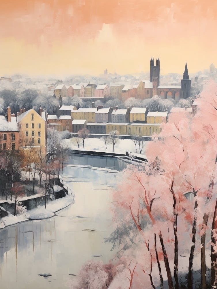 Dreamy Winter Painting Durham United Kingdom 1