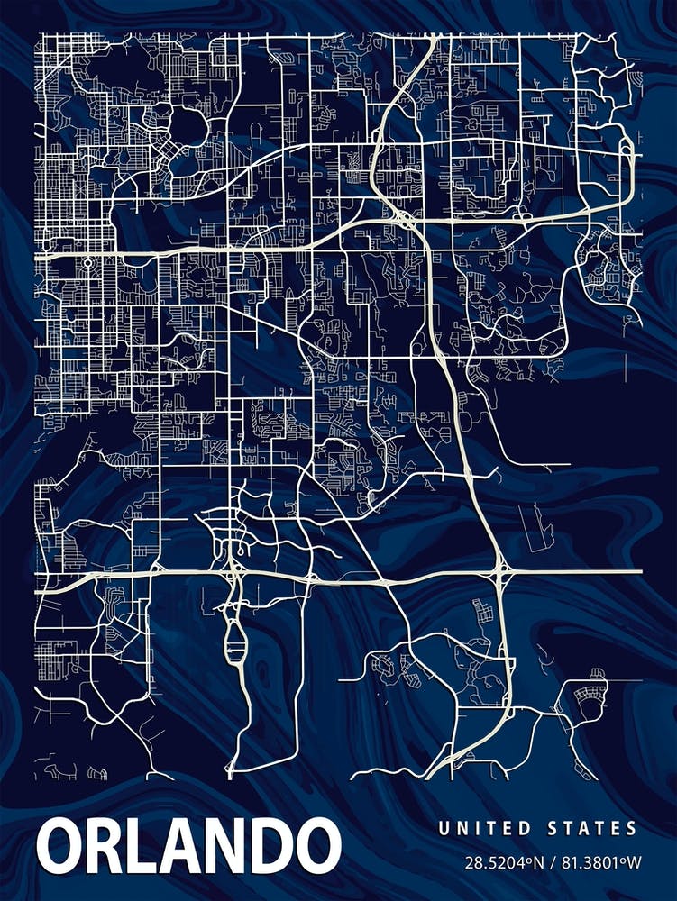 Orlando Crocus Marble Map