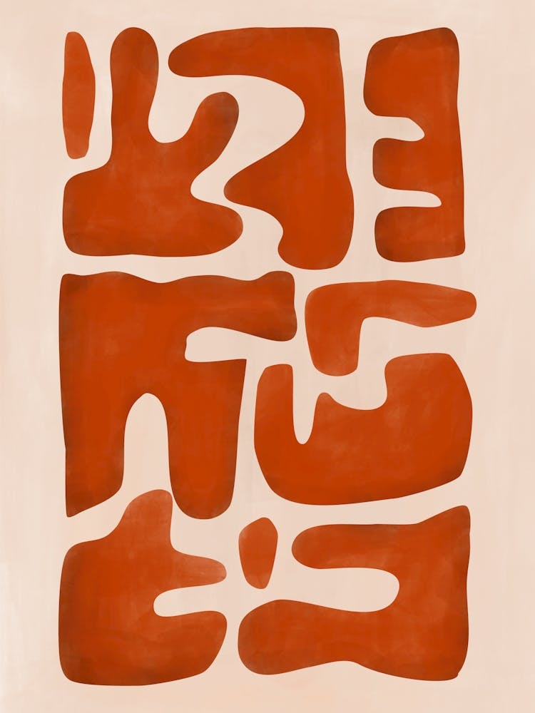Red & Beige Modern Forms Poster No.2