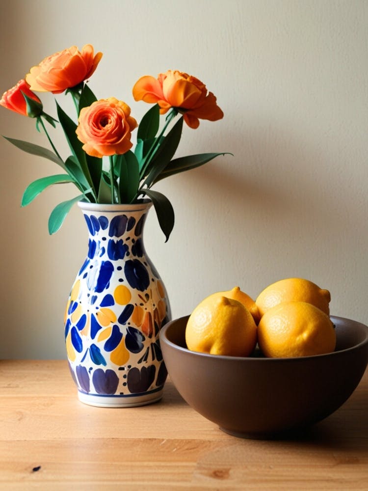Vase And Lemons