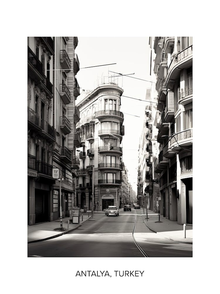 Poster Of Barcelona, Spain, Photography In Black And White 2