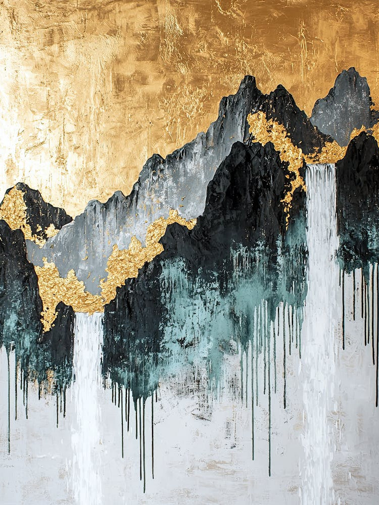 Altai's Golden Peaks - Abstract Grandeur