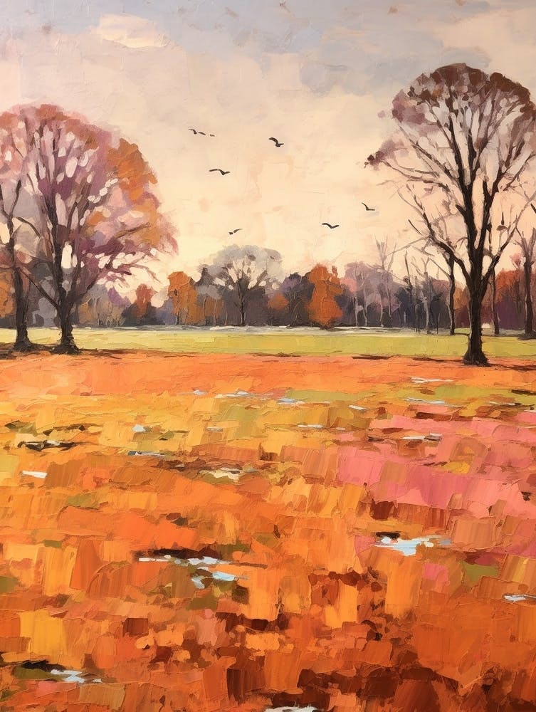 Autumn City Park Painting Phoenix Park Dublin 3