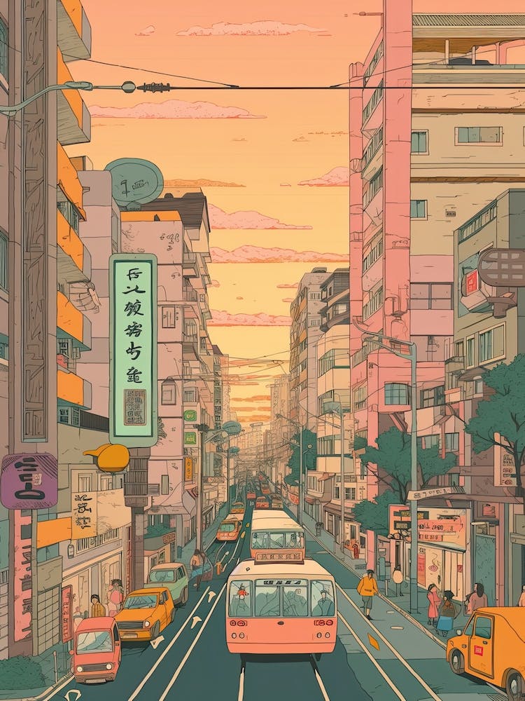 Tokyo Japan Travel Illustration 4