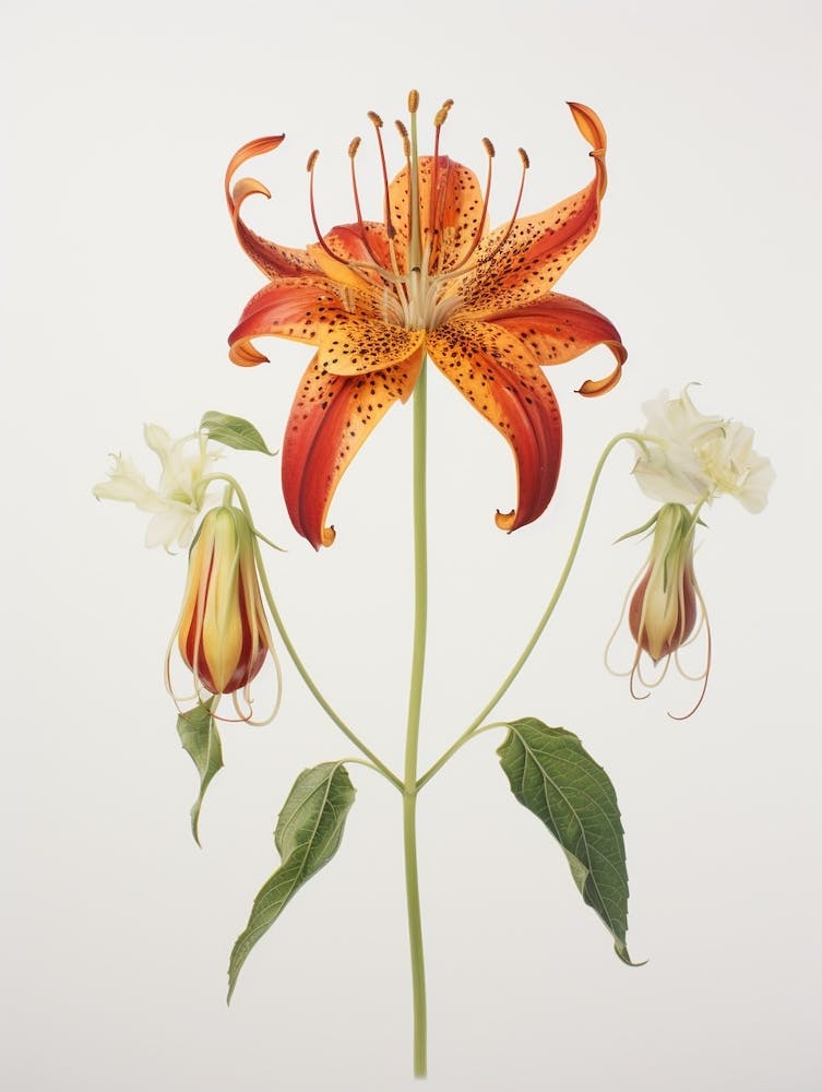Pressed Flower Botanical Art Gloriosa Lily 2