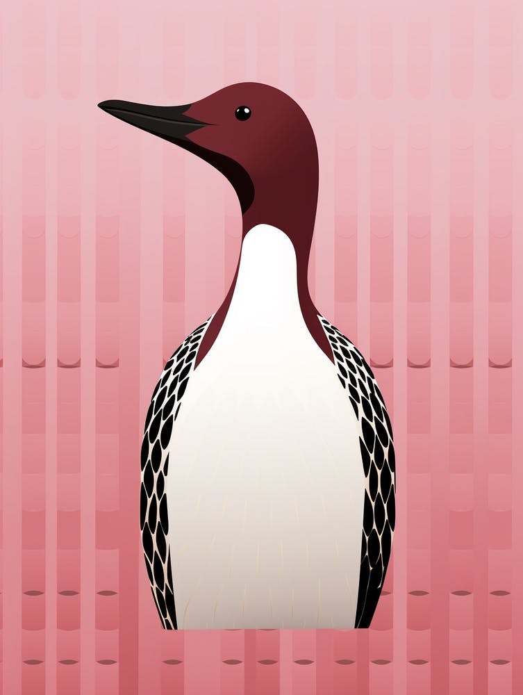 Minimalist Common Loon 1 Illustration
