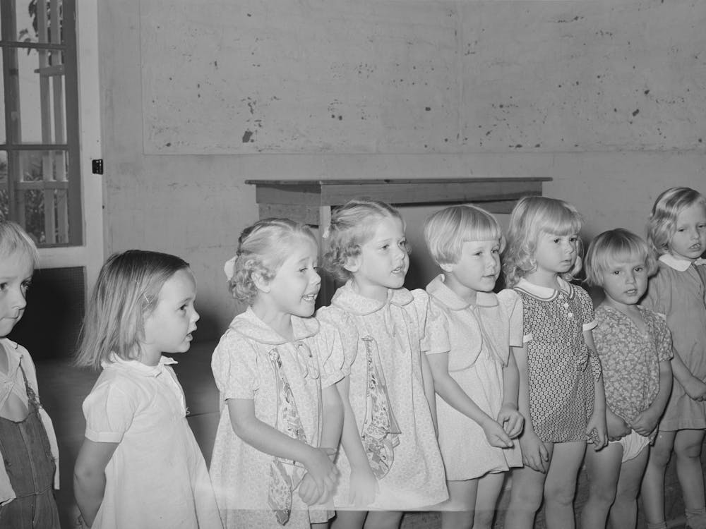 Children Singing At The Wpa (Work Projects Administration) Nursery School, Casa Grande Valley Farms, Pinal