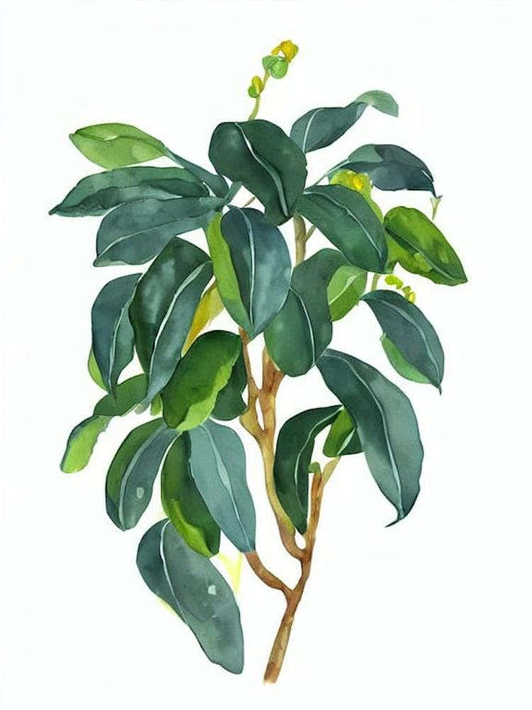 String Of Bananas (Senecio Radicans) Watercolor