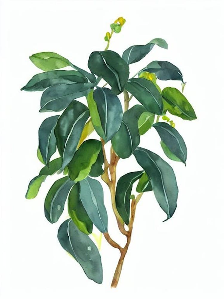 String Of Bananas (Senecio Radicans) Watercolor