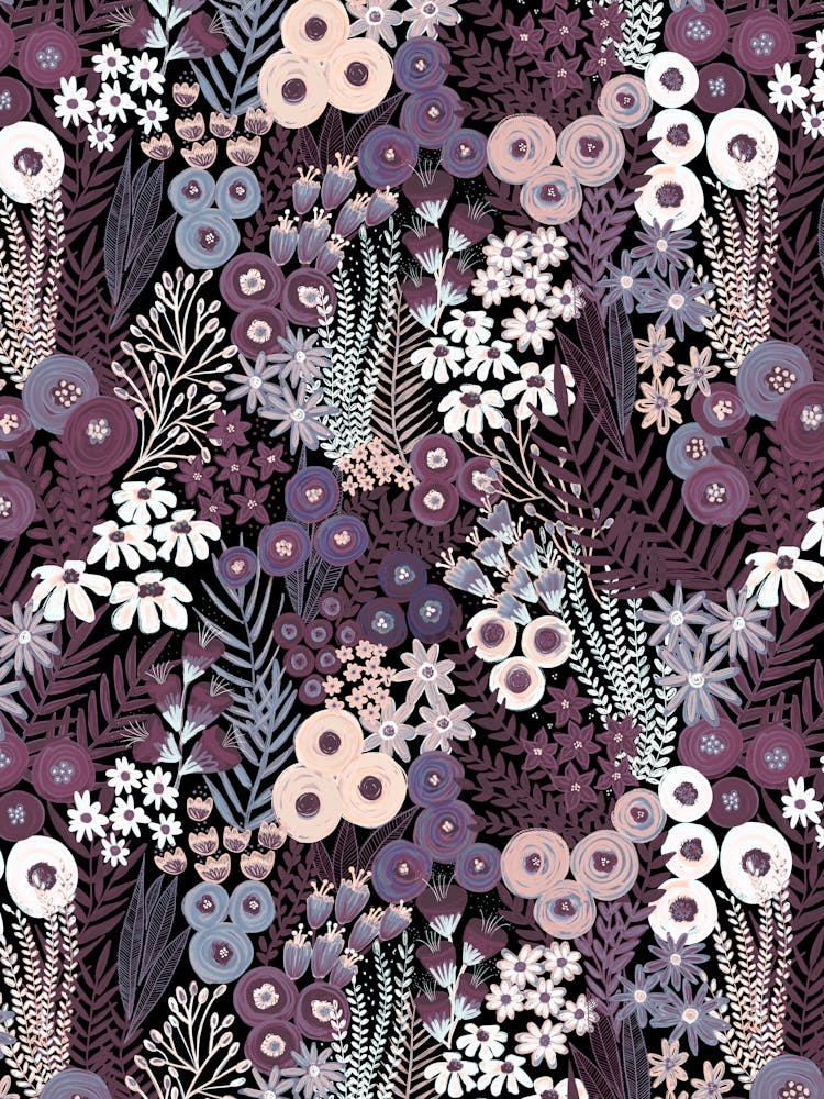 Modern Neutral Abstract Floral Wild Flower Meadow Painterly