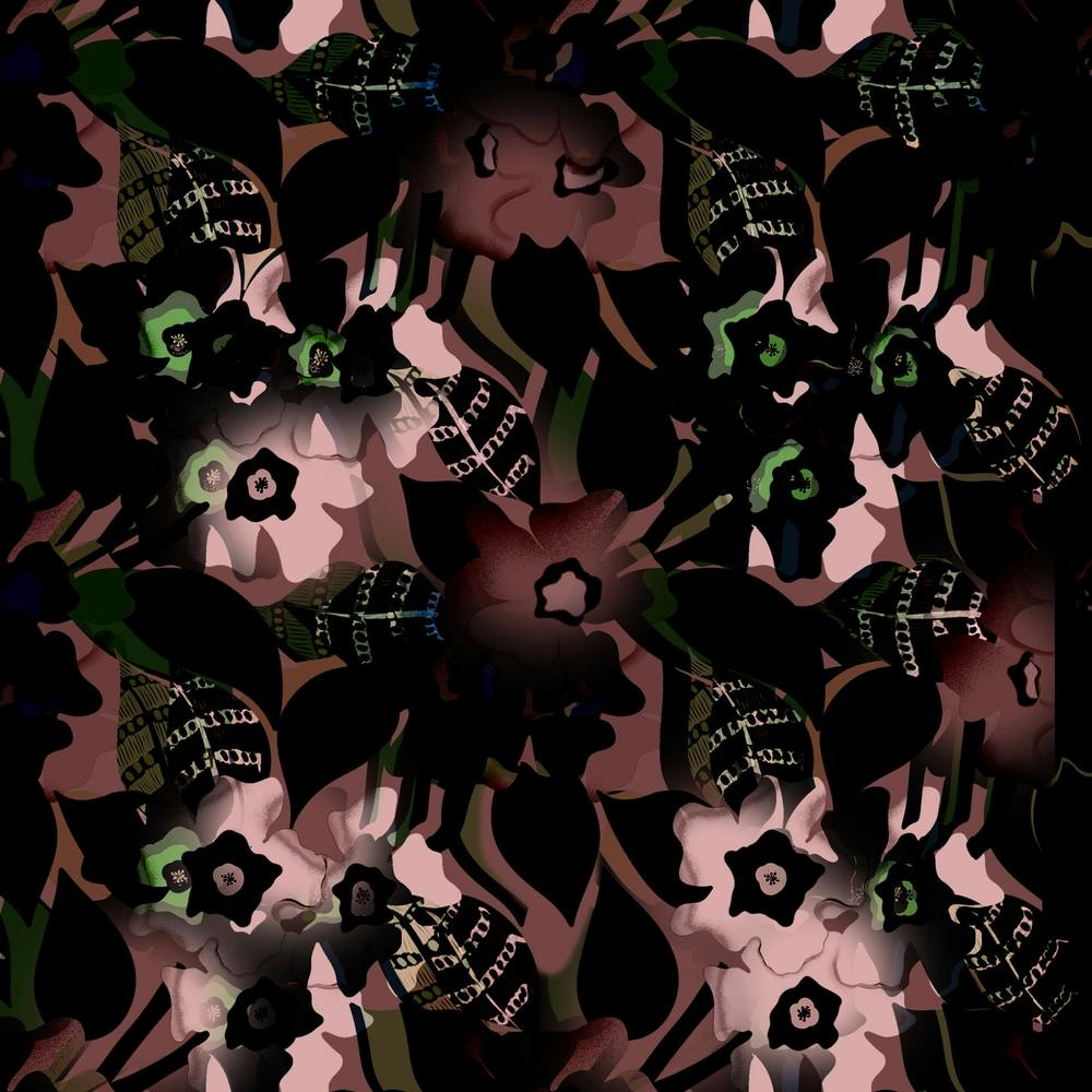 Black And Green Flowers