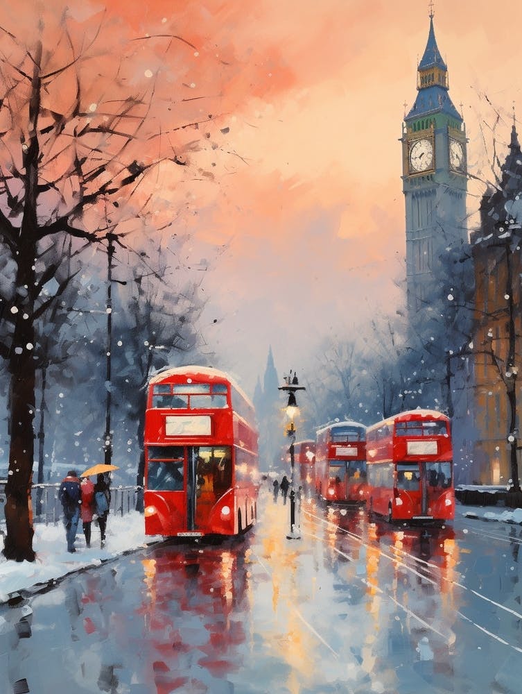 Dreamy Winter Painting London United Kingdom 1