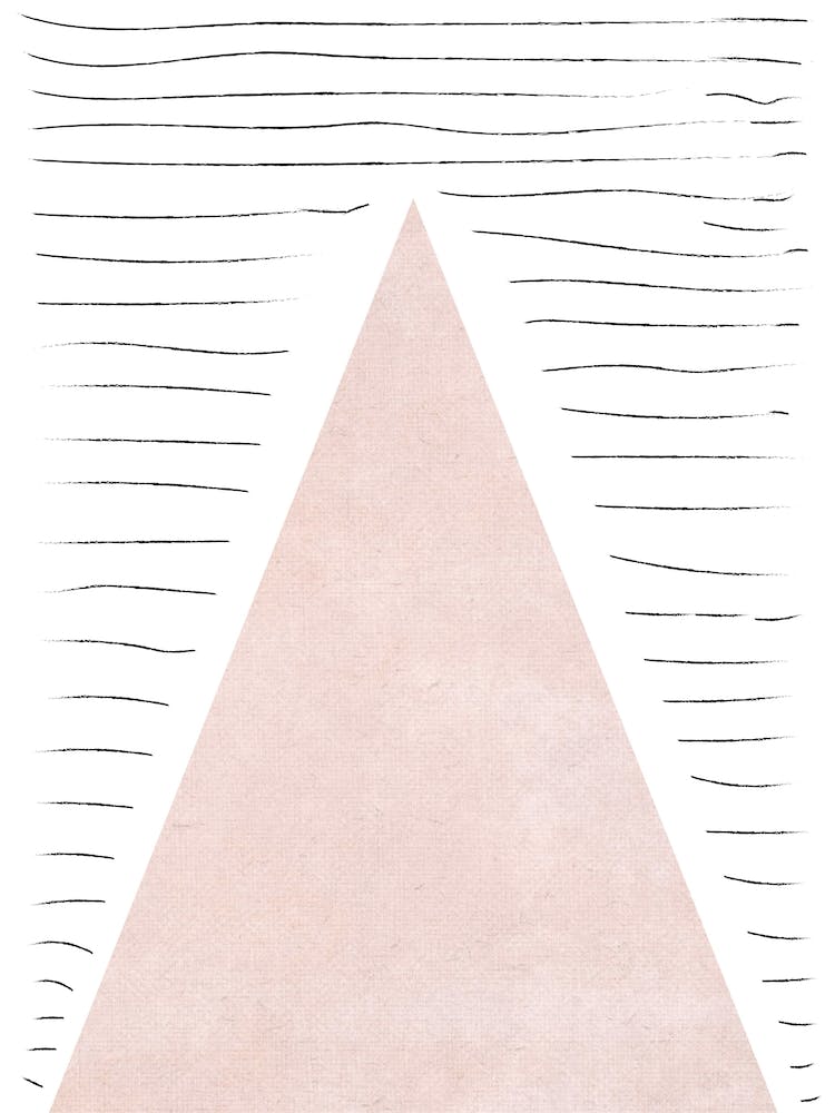 Mountains Lines Pink Cotton Abstract