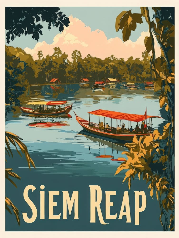 Aihrgdesign A Mid Century Modern Travel Poster For Siem Reap 1