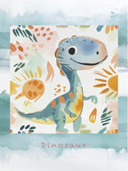 Cute Dinosaur Muted Pastels Poster