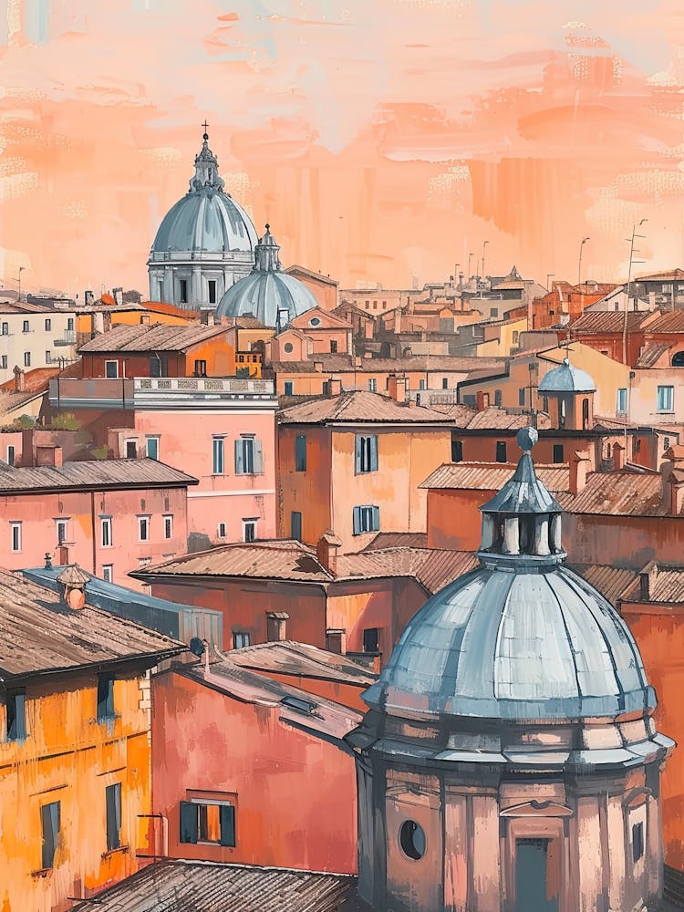 Rome Rooftops Morning Skyline 1