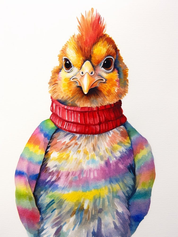 Baby Animal Wearing Sweater Bird 3