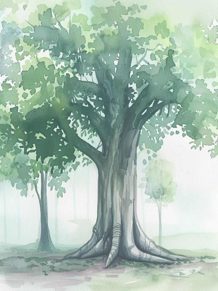 Banyan Tree Atmospheric Watercolour Painting 5
