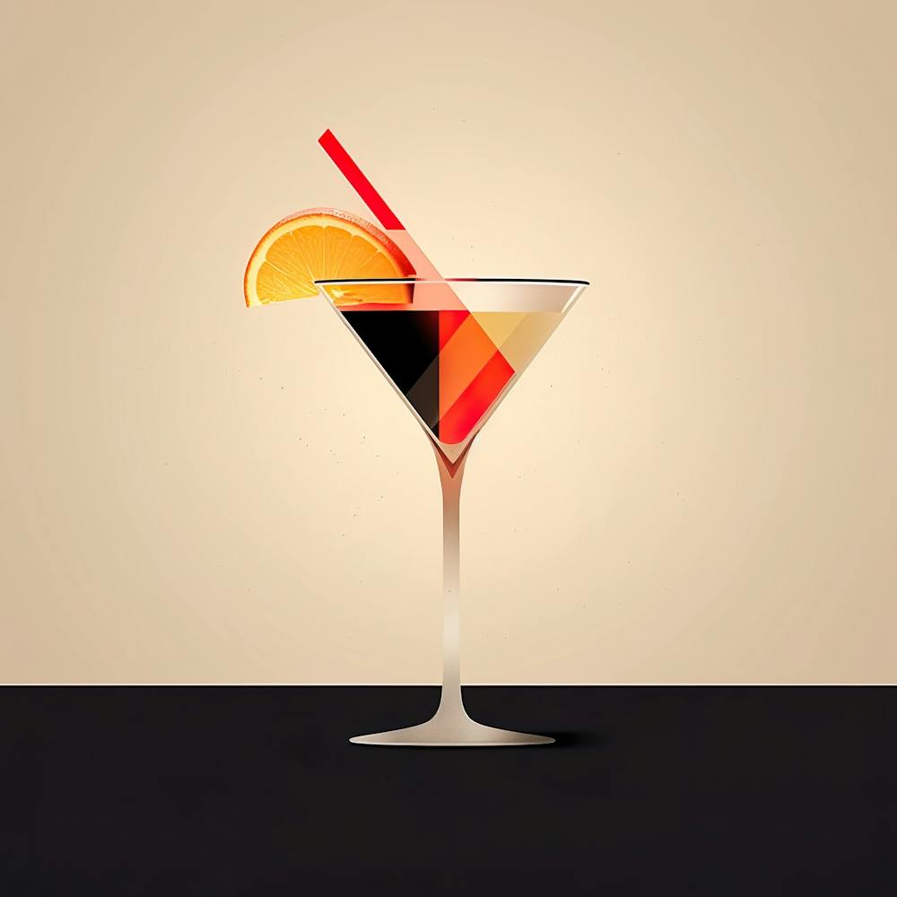 Abstract Elegant Cocktail Bar Art Illustration Wall Art