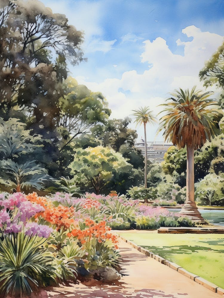 Royal Botanical Gardens Sydney Australia Watercolour  2