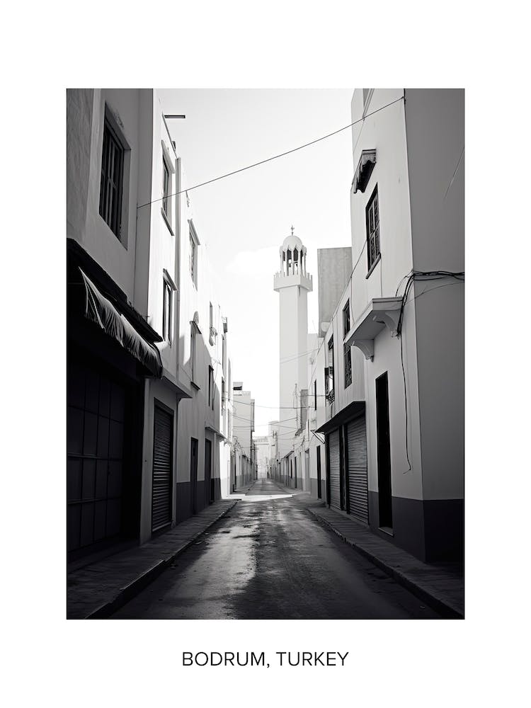 Poster Of Casablanca, Morocco, Photography In Black And White 3