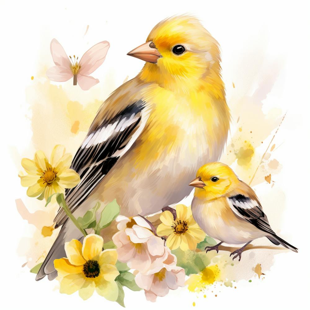 Yellow Finches American Goldfinch Mother's Day 1