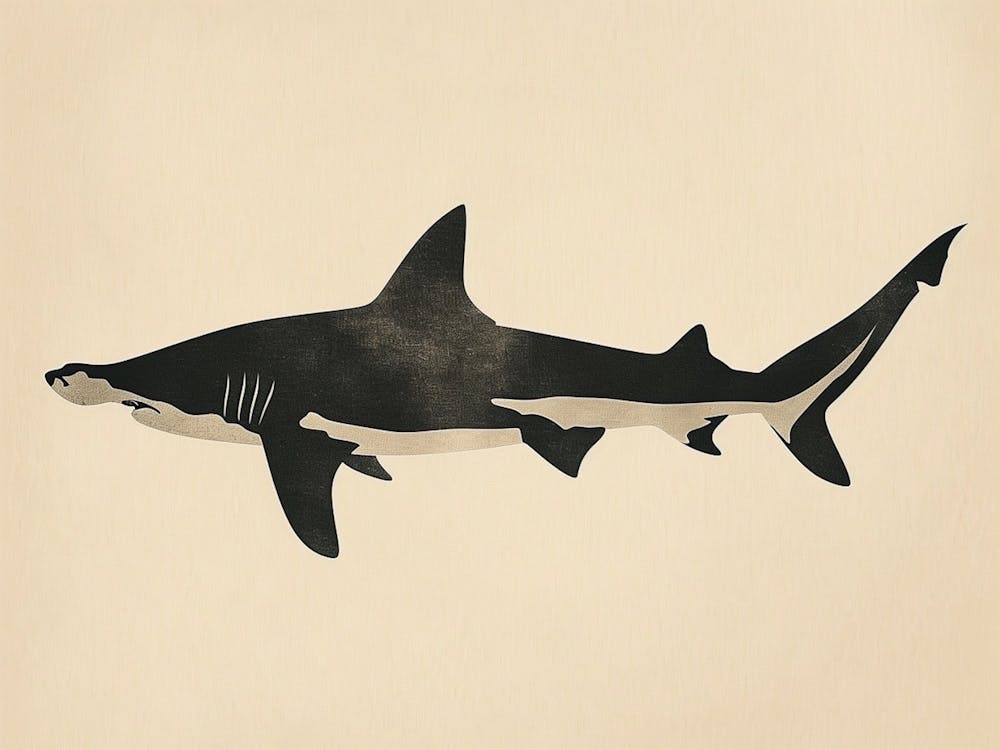 Hammerhead Shark Grey Silhouette 1