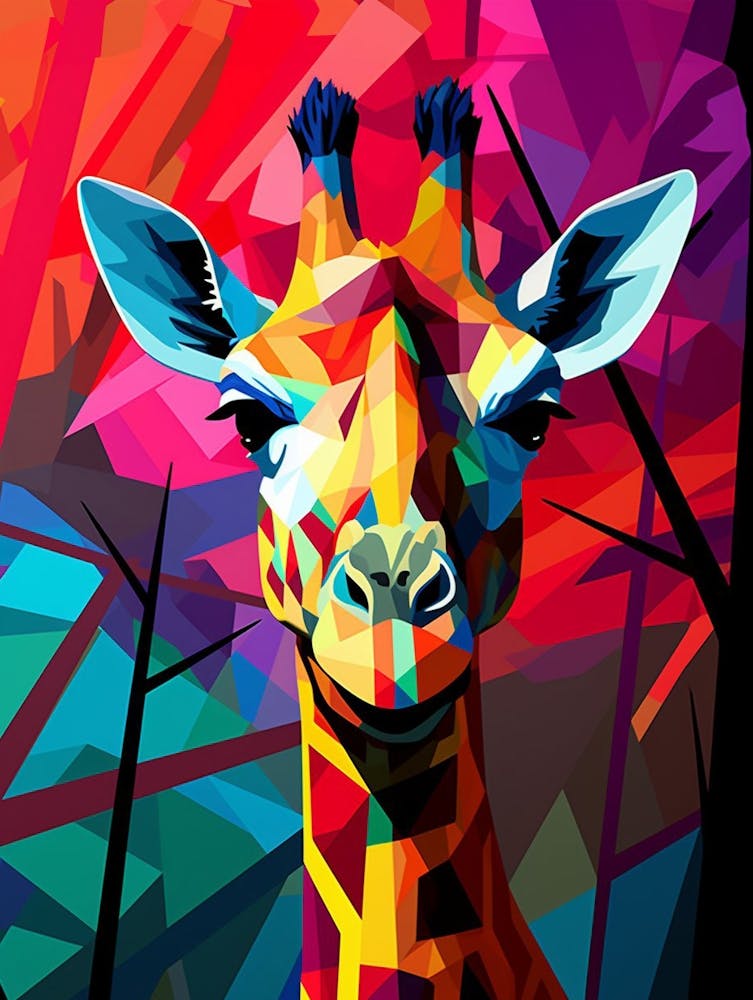 Giraffe Abstract Pop Art 4
