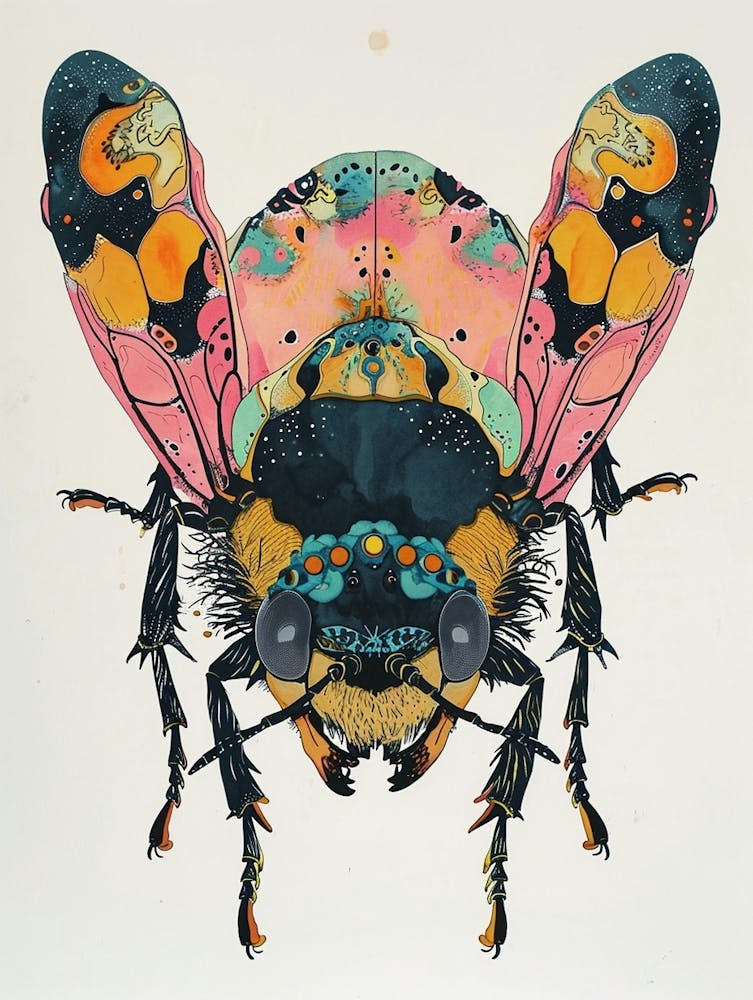 Colourful Insect Illustration Yellowjacket 10