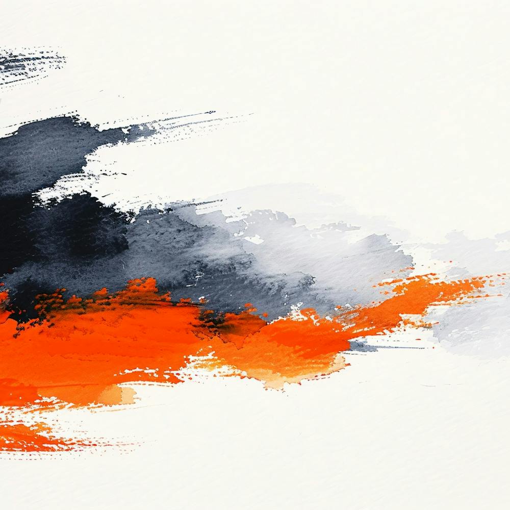 Abstract Orange Brush Strokes