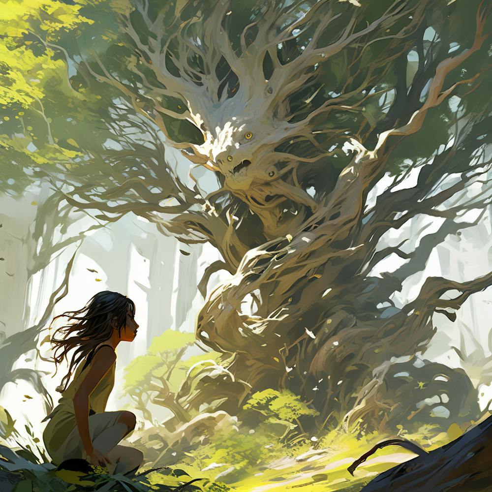 Illustration Of Willow Greenleaf Speaking In Rhymes Traversing Whispering Woods With Nutkin Engag