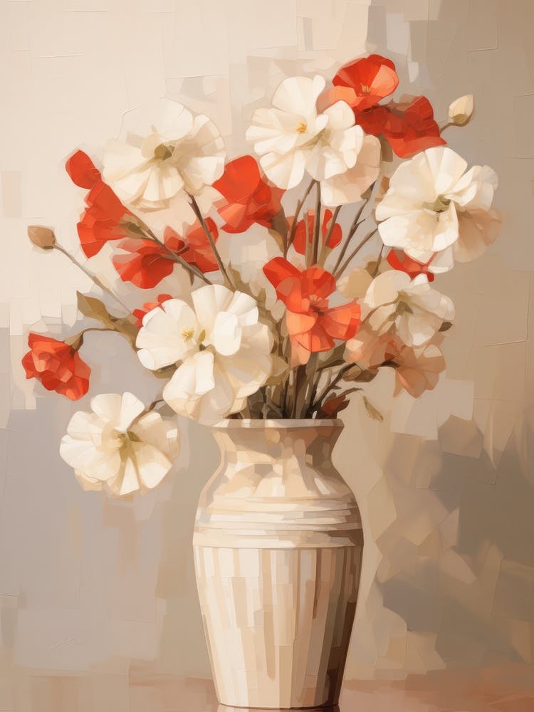 Geranium Flower Still Life Painting 3 Dreamy