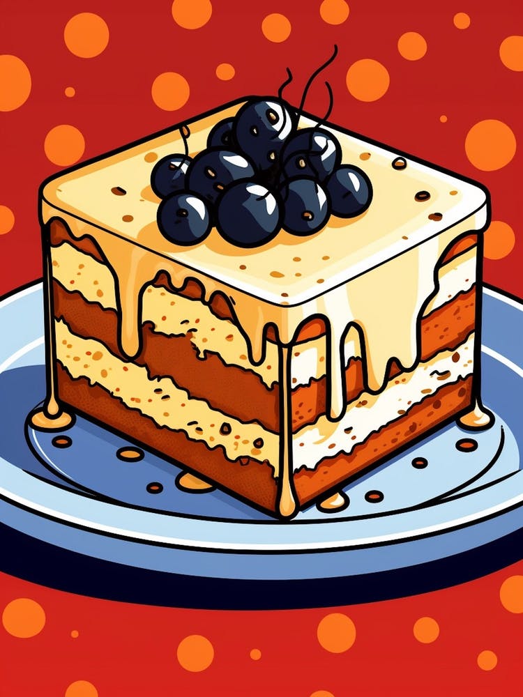 Blueberry Iced Drizzle Cake Pop Art