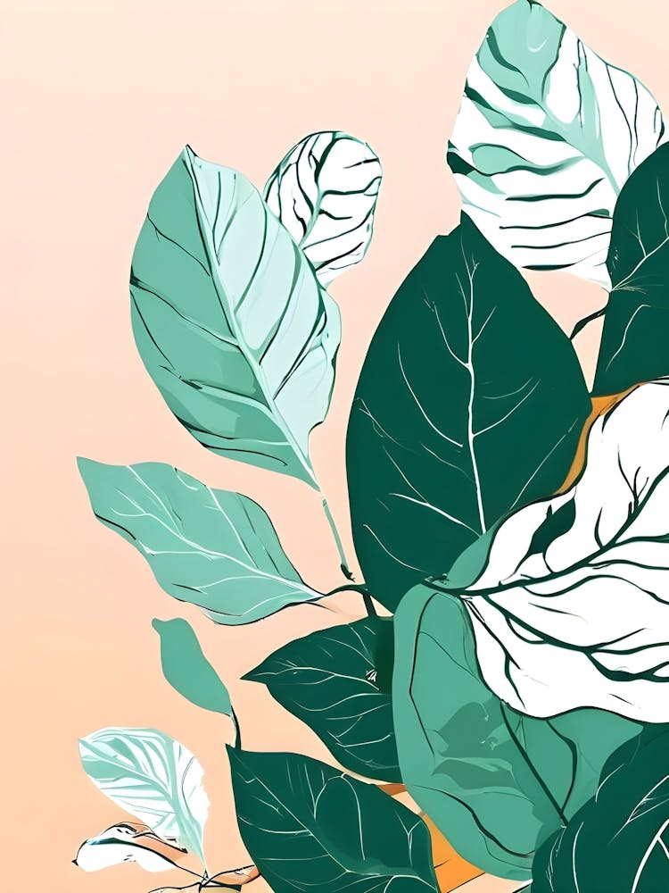 Abstract Background With Leaves