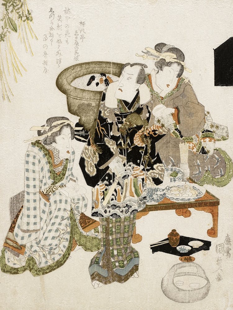 The Actor Onoe Kikugorō Iii At Umemoto Teahouse By Utagawa Kunisada