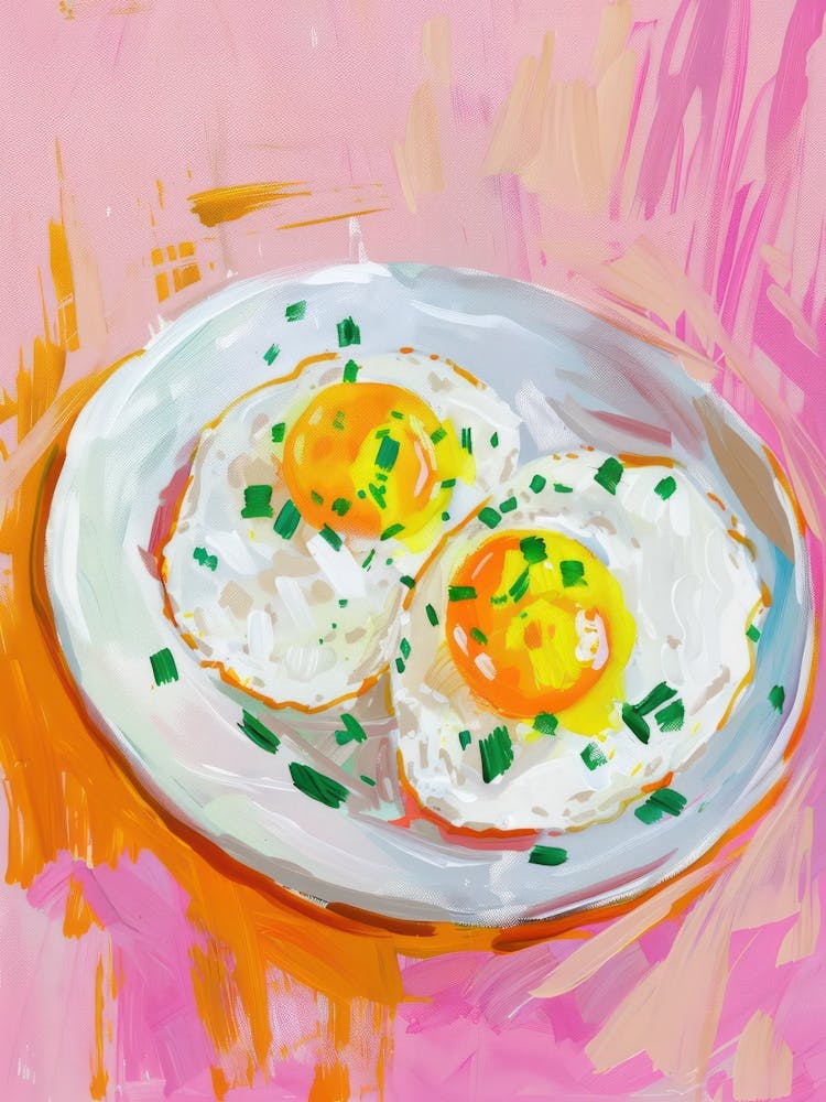 Pink Breakfast Food Scrambled Eggs 2