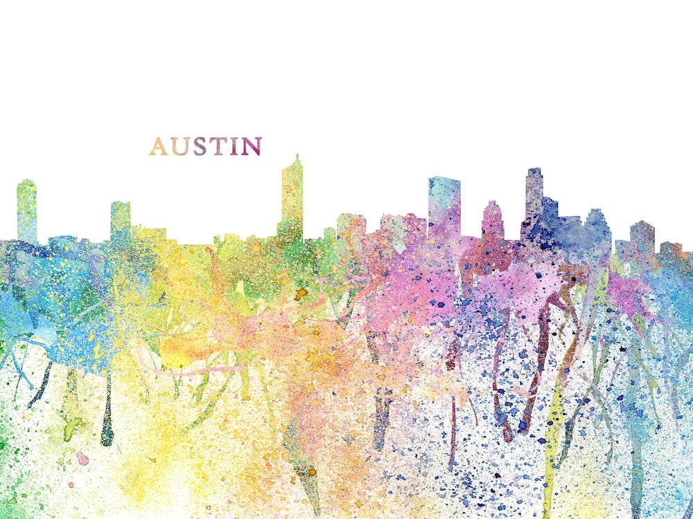 Austin Texas Skyline Splash