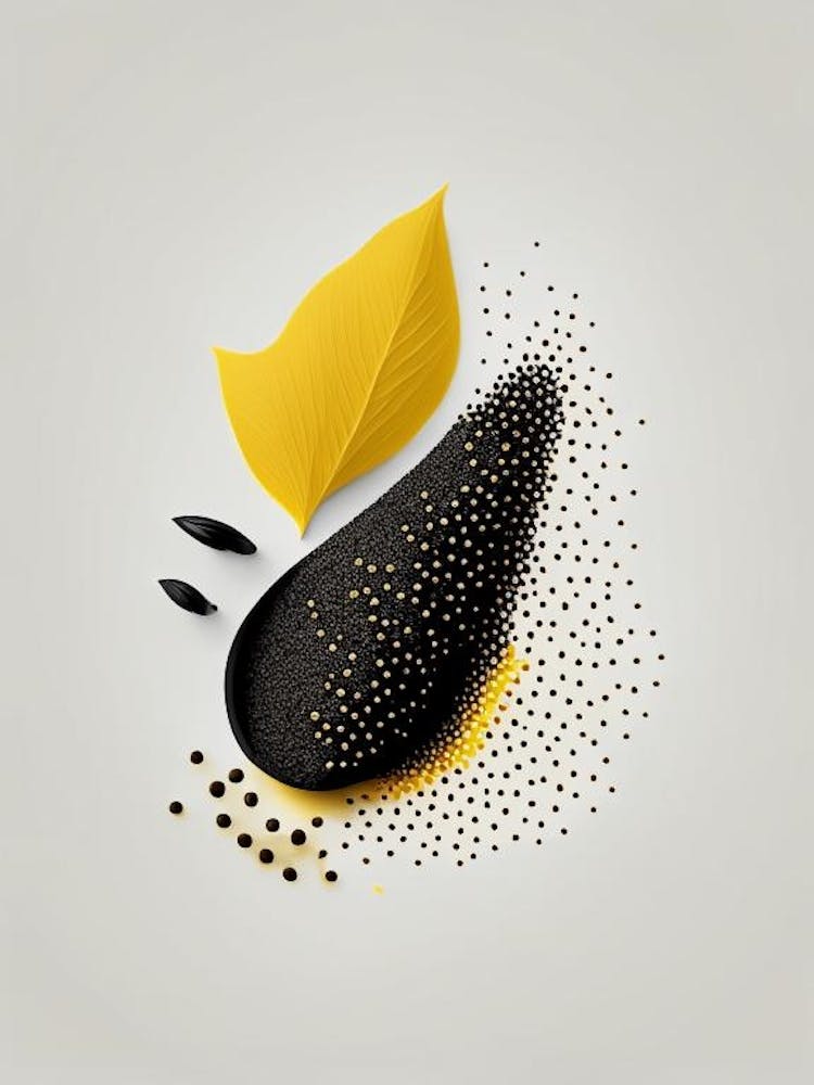 Black Mustard Seeds Spices And Herbs Retro Minimal 1