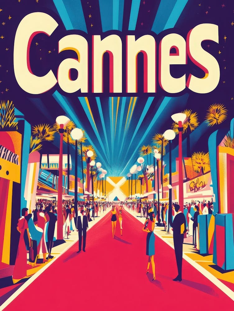 Aihrgdesign Une Affiche de Voyage Inspirée des Années 1970 pour Cannes