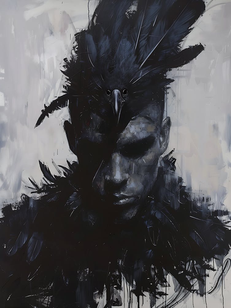 Whimsical Dark Feathers Man 5