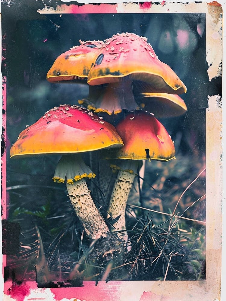 Mushrooms Retro Photo Inspired 2