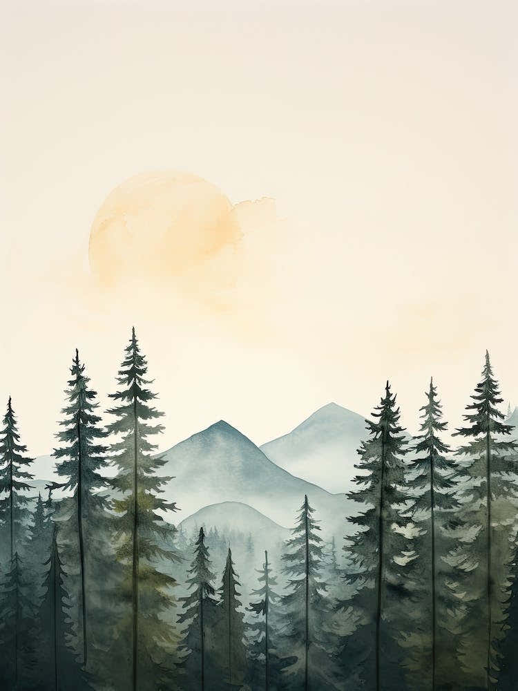 Watercolour Of Ngorongoro Forest   Tanzania 3