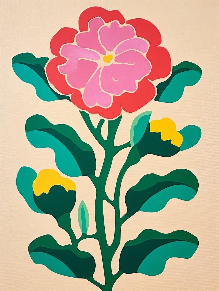 Cut Out Style Flower Art Carnation 5