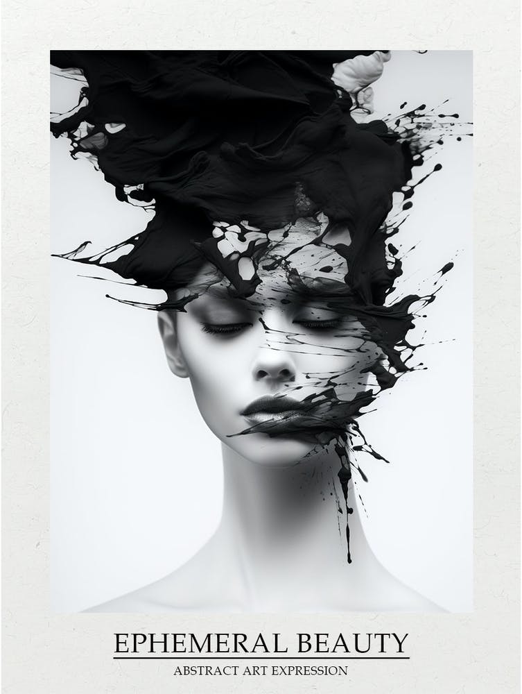 Ephemeral Beauty Abstract Black And White 6 Poster