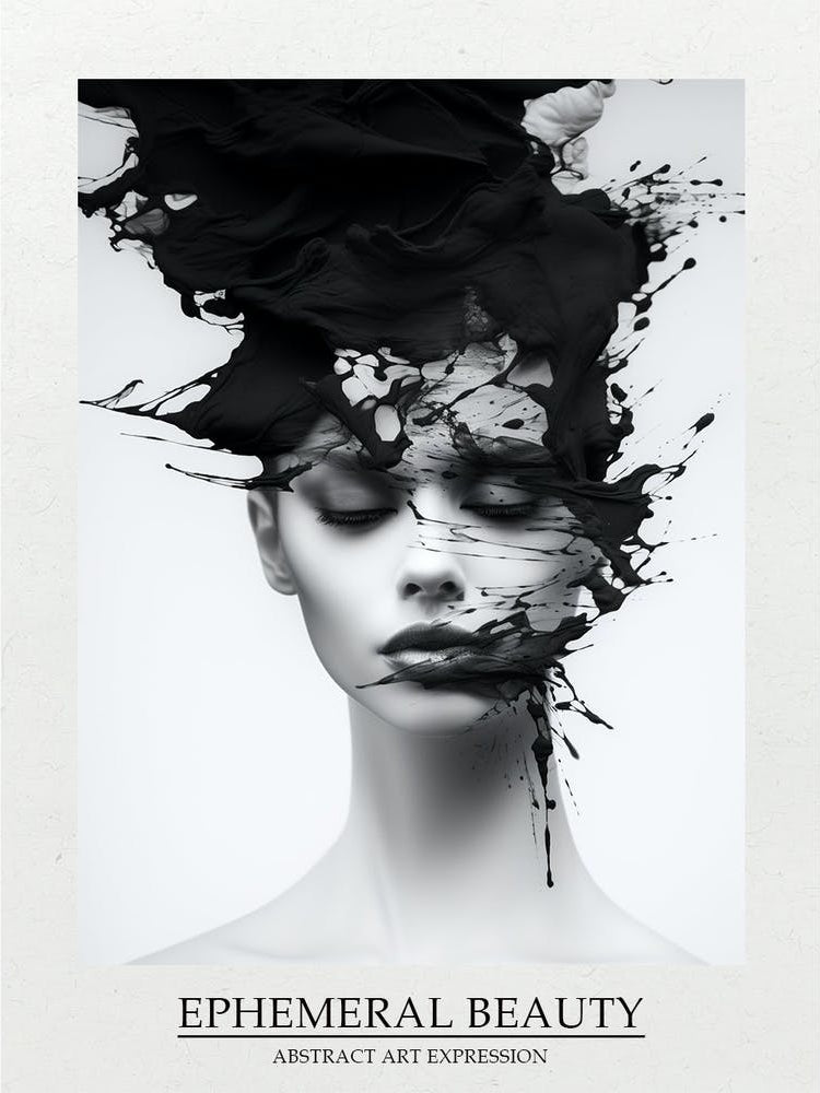 Ephemeral Beauty Abstract Black And White 6 Poster