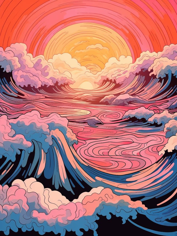 Waves Abstract Geometric Illustration 12