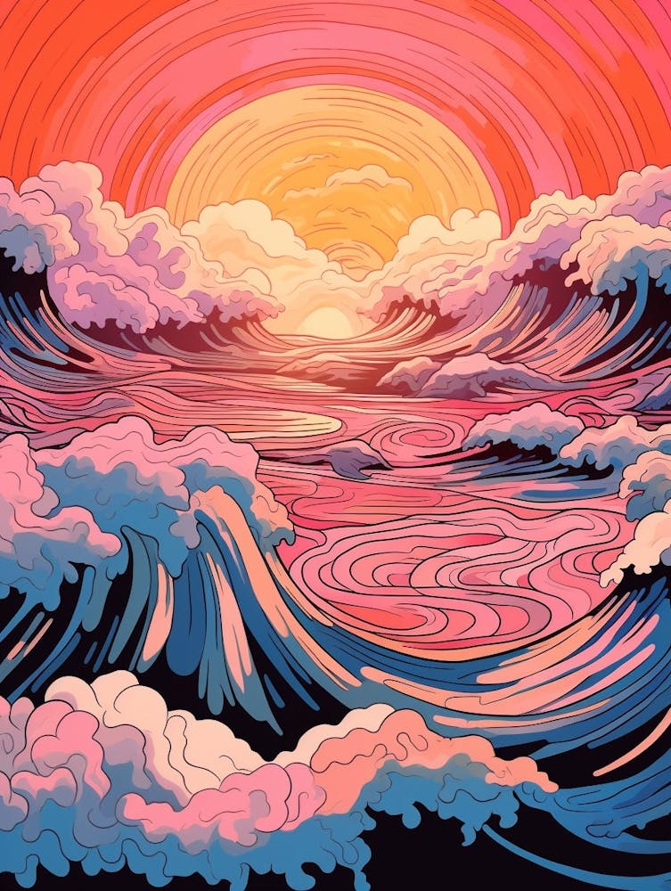 Waves Abstract Geometric Illustration 12