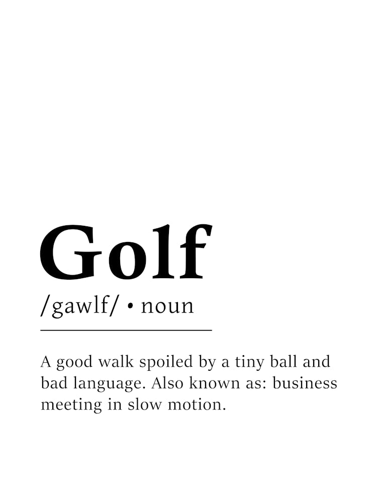 Golf Definition Poster - Dictionary