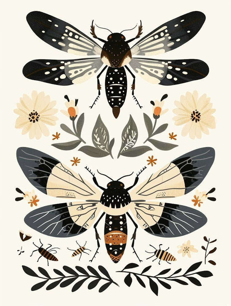 Colourful Insect Illustration Fly 4