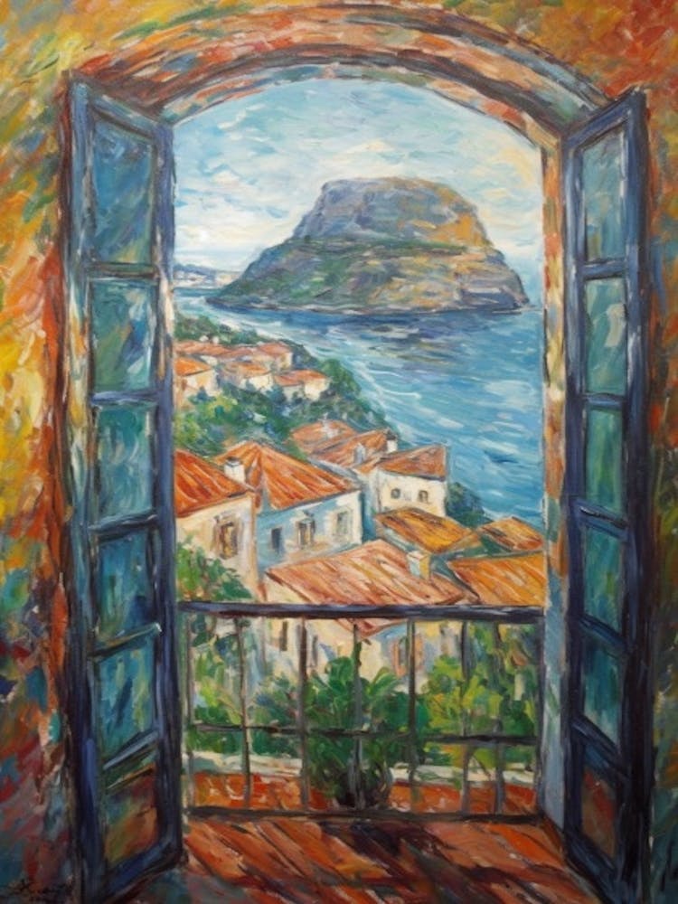 Window View Of Rio De Janeiro In The Style Of Impressionism 1